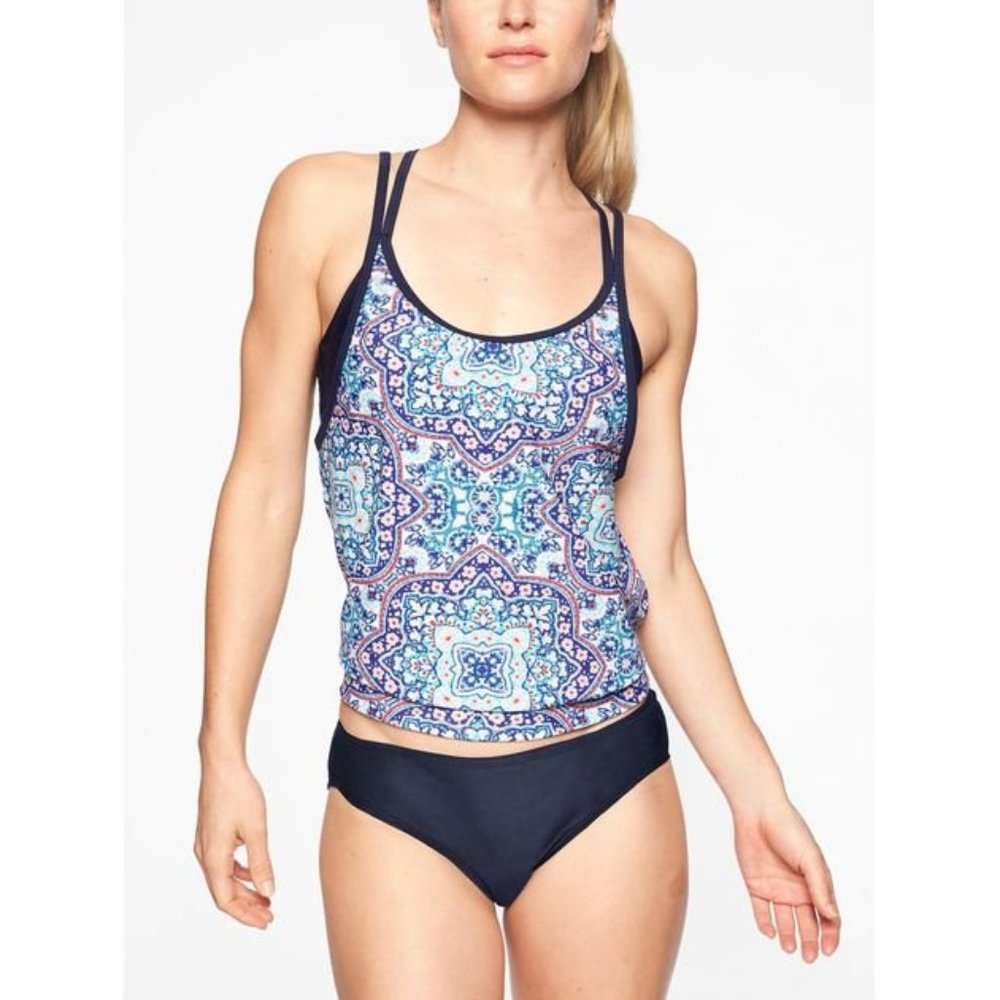 Athleta Monaco Blousy Tankini Top 38B/C Sapphire